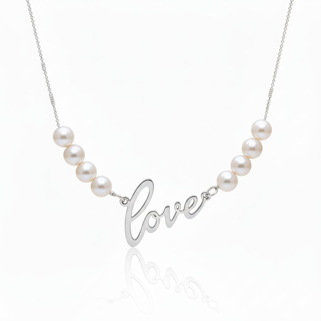 Single Name Necklace with pearl